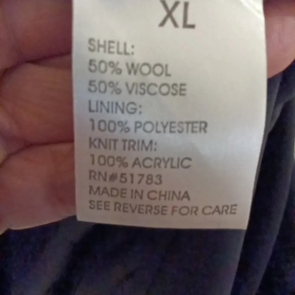 Women's Vintage 90s Wool Blend Trench Coat XL Black Lined Button Up Zip Up Belt - Picture 8 of 10